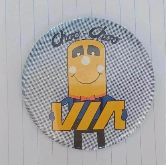 Via Rail Choo-Choo Club  Vintage Collectible Button Pin - Picture 1 of 6